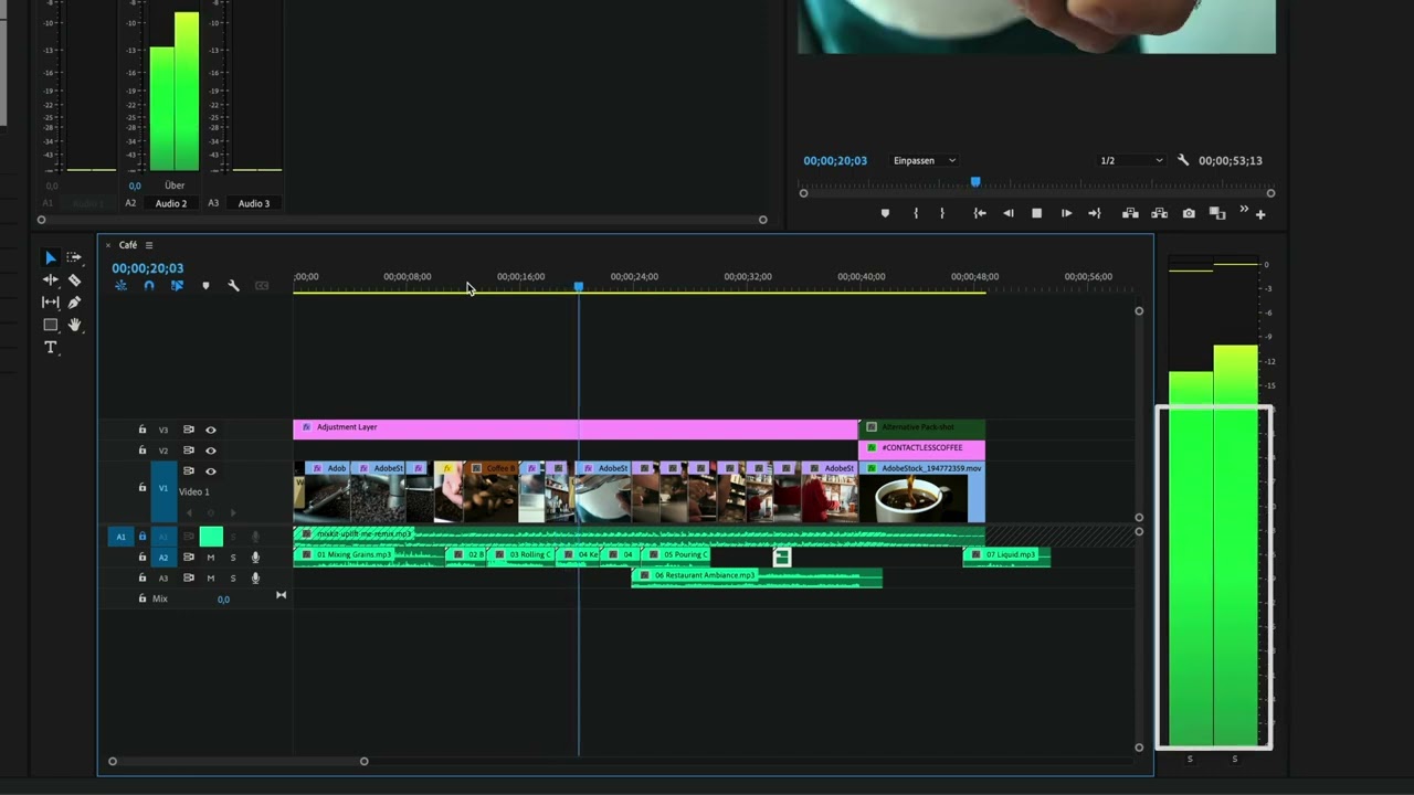 Hinzufügen und Ändern von Audio